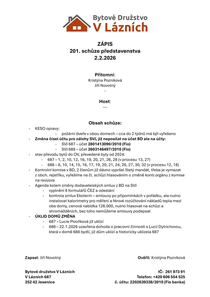 201 schůze 2. 2. 2026